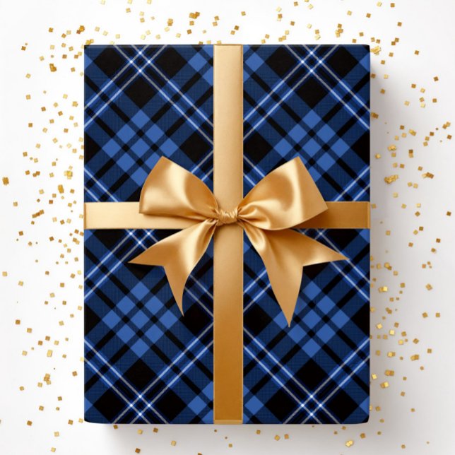 Papier Cadeau Elegant Blue Plaid Pattern (Elegant Blue Plaid Pattern Wrapping Paper)