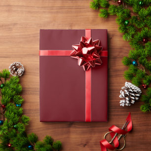 Papier Cadeau Élégant bois de rose rouge brun uni classique