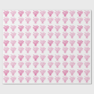 Papier Cadeau Élégant Bouquet Floral de Quinceañera Rose & Bla