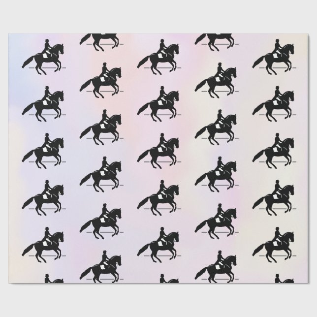 Papier Cadeau Elégant cavalier de Dressage sur un Arrière - plan (Plat)