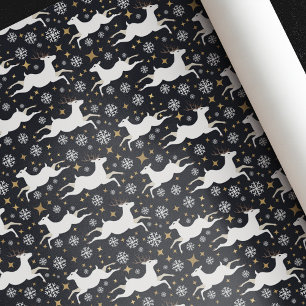 Papier Cadeau Elégant Cerf blanc et l'étoile d'or de la marine N