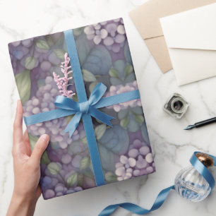 Papier Cadeau Elégant chic pourpre pourpre chic aquarelle fleuri