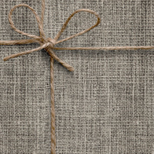 Papier Cadeau Élégant Chic Réaliste Burlap Rustique Taupe Mariag
