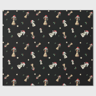 Papier Cadeau Elegant Christmas Chess Wrapping Paper Sheets