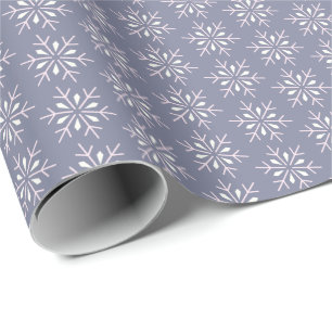 Papier Cadeau Élégant Classique Flocon de Neige Bleu Noël Fêtes