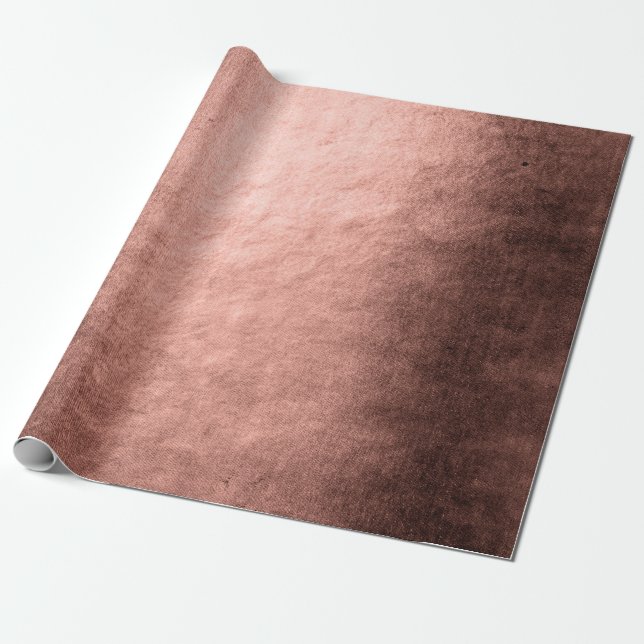 Papier Cadeau Élégant cuivre moderne rose or métallique (Déroulé)