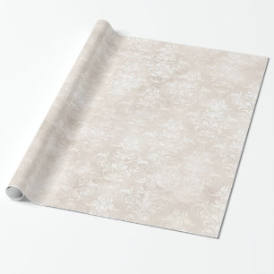 Papier Cadeau Élégant damas ivoire pour toutes les occasions