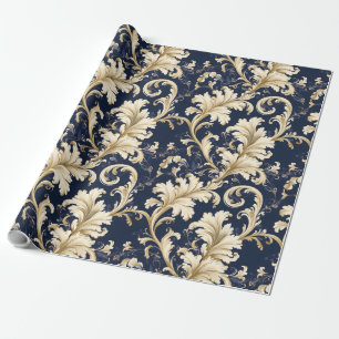 Papier Cadeau Elégant décor baroque et damassé : Orné Vintage