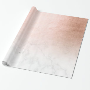 Papier Cadeau Elégant dégradé moderne cuivre or marbre blanc