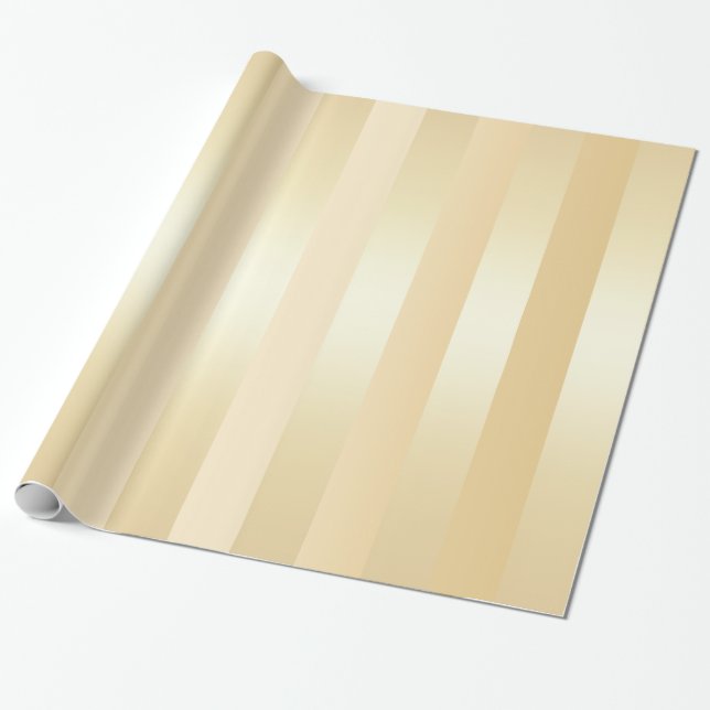 Papier Cadeau Élégant et moderne Motif de la bande de Noël Gold (Déroulé)