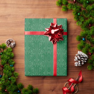 Papier Cadeau élégant filigrane vert Art Nouveau
