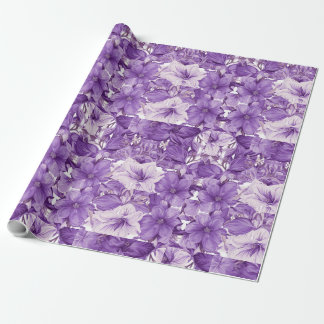 Papier Cadeau Elegant floral pattern in purple tones