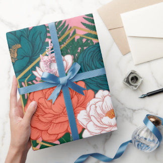 Papier Cadeau Elegant Floral Seamless Pattern | Tropical Flowers