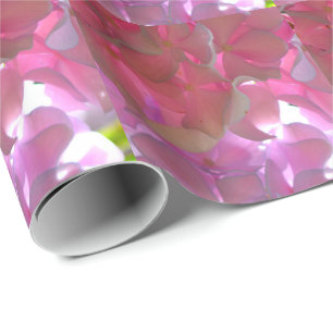 Papier Cadeau Elégant flores rose douce hydrangée rose rose