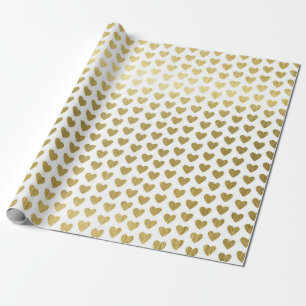 Papier Cadeau Elégant Gold Hearts Motif Mariage papier d'envelop