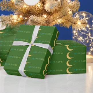 Papier Cadeau Elegant Green Eid Wrapping Paper