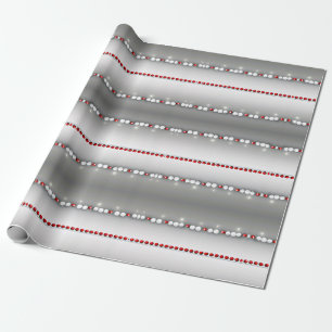 Papier Cadeau Elégant Gris Moderne, Rouge, Blanc Garland Envelop