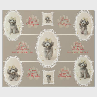 Papier Cadeau Elegant Holiday Puppy Wrapping Paper (Customize)