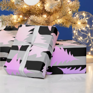 Papier Cadeau Élégant holographe motif de sapin de Noël