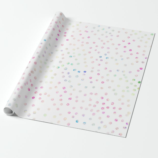 Papier Cadeau Elégant Iridescente Parties scintillant points Des (Déroulé)