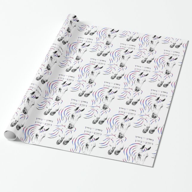 Papier Cadeau Élégant Jumper Horse (Déroulé)