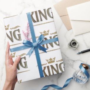 Papier Cadeau Elégant KING Pourcentage Letting Crown