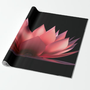 Papier Cadeau Élégant Lotus Black