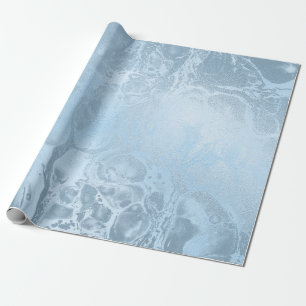 Papier Cadeau Élégant marbre bleu frais et moderne