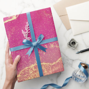 Papier Cadeau Élégant marbre rose et or