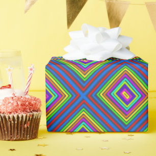 Papier Cadeau Élégant minimal simple carré géométrique coloré