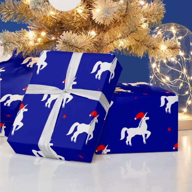 Papier Cadeau Élégant minimaliste Noël Unicorn Père Noël (Vacances)