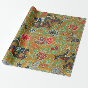 Papier Cadeau Élégant modèle floral japonais ancien