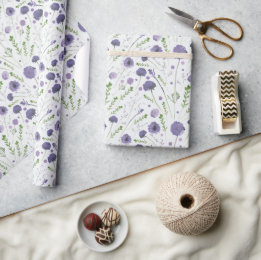 Papier Cadeau Élégant modèle floral violet cadeau