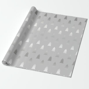 Papier Cadeau élégant moderne argent motif de Noël
