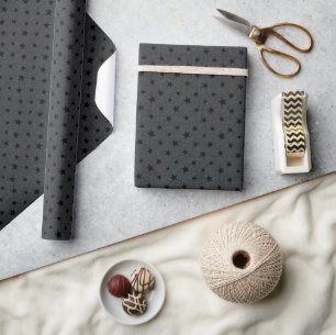 Papier Cadeau Élégant moderne chic Black Star Motif