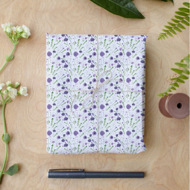 Papier Cadeau Élégant Motif de couleur vert pourpre (Créateur téléchargé)