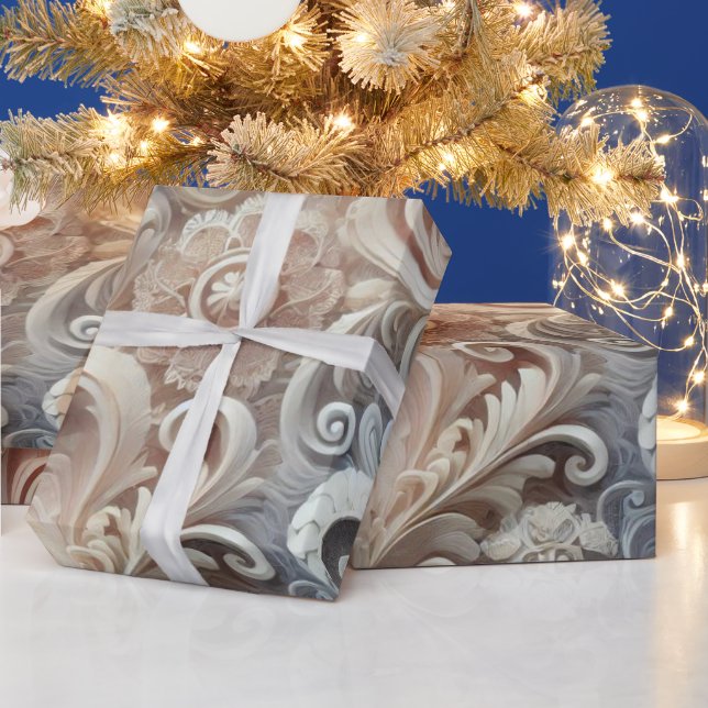 Papier Cadeau Élégant Motif de dentelle Pastel Gradient (Vacances)