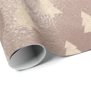 Papier Cadeau Élégant motif de Noël or moderne