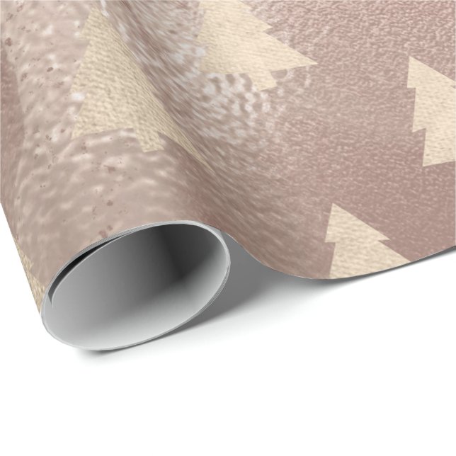 Papier Cadeau Élégant motif de Noël or moderne (Coin rond)