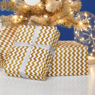 Papier Cadeau Élégant motif  de rayures de chevron de parties sc