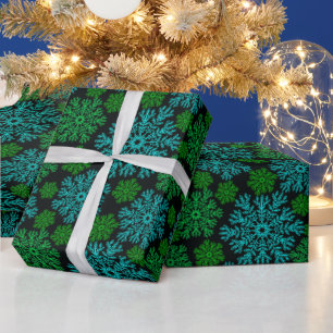 Papier Cadeau Élégant Motif d'hiver de Snowflakes