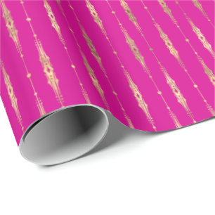 Papier Cadeau Élégant Motif d'or rose chaud élégant 