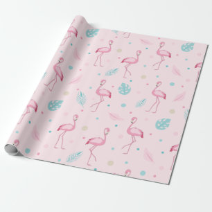 Papier Cadeau Élégant motif flamant rose
