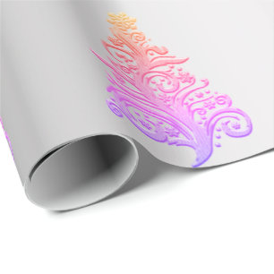 Papier Cadeau Élégant Motif holographique de Noël Arbre de No
