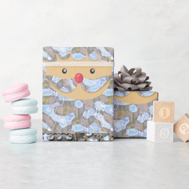 Papier Cadeau Élégant Noël rose Père Noël chic (Baby Shower)