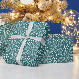 Papier Cadeau Élégant Noël vert Turquoise