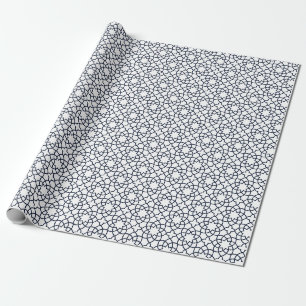 Papier Cadeau Elégant noir blanc géométrique Motif islamique