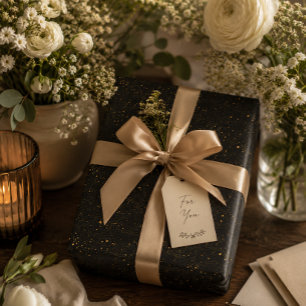 Papier cadeau élégant nuit étoilée or
