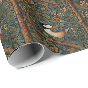 Papier Cadeau Élégant oiseau de la forêt Art Nouveau rétro