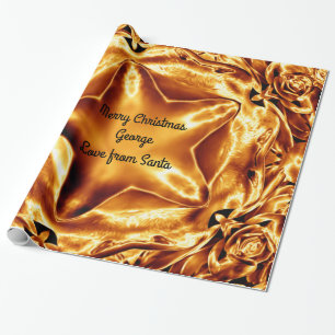 Papier Cadeau Élégant or cuivre de Noël Star Chic brillant